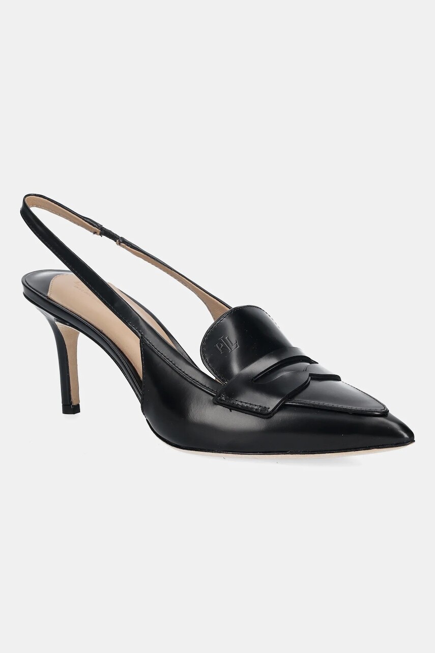 Kožené lodičky Lauren Ralph Lauren Khloe Lr Pmp čierna farba, 802982850001