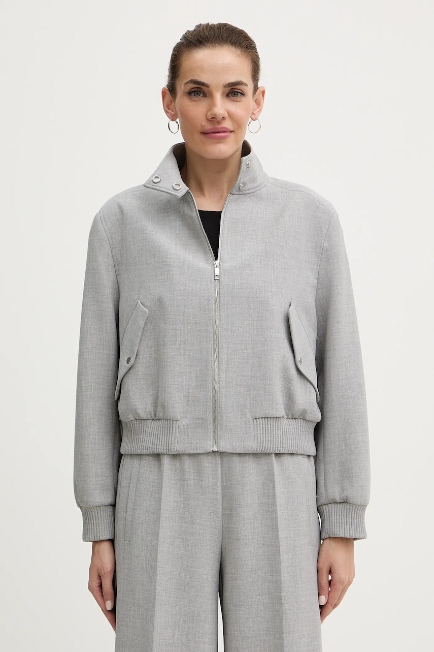 Bunda BOSS šedá farba, prechodná, 50559347