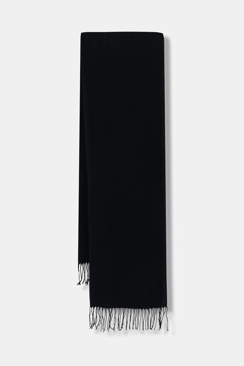 Šál Sisley čierna farba, jednofarebný, 6GLYSU00U