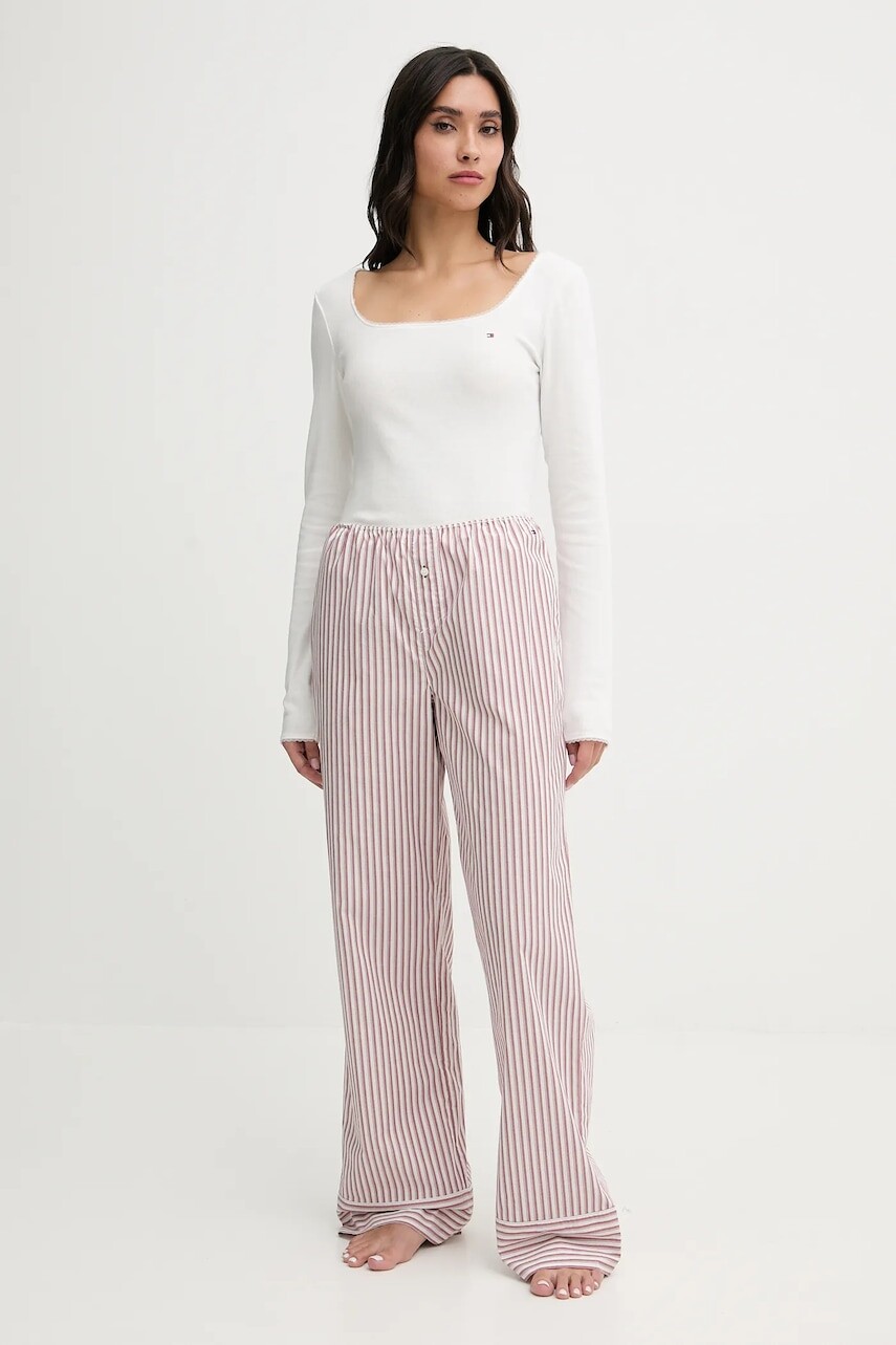 Pyžamo Tommy Hilfiger dámske, biela farba, UW0UW06143