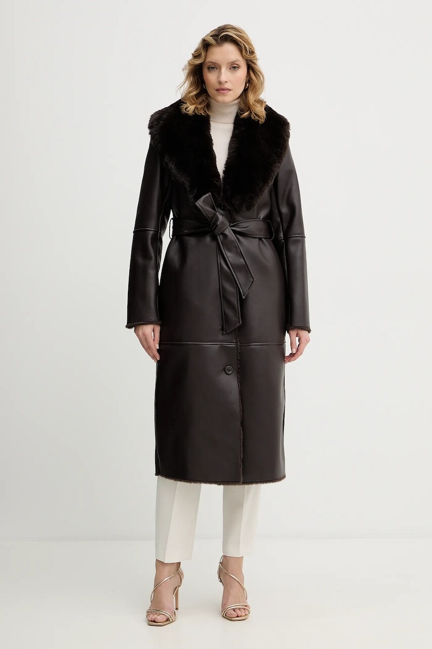 Kabát Marciano by Guess ZOEY hnedá farba, 5BGL42 7387A