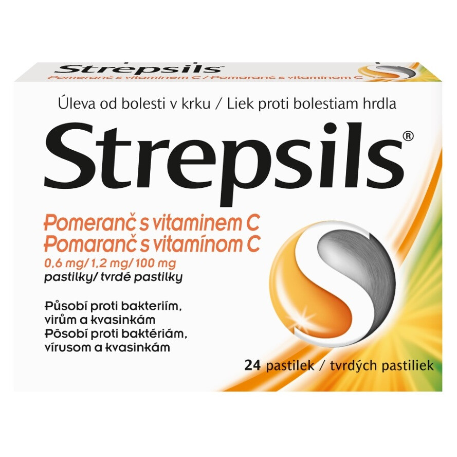 STREPSILS Pomaranč s vitamínom C 24 pastiliek