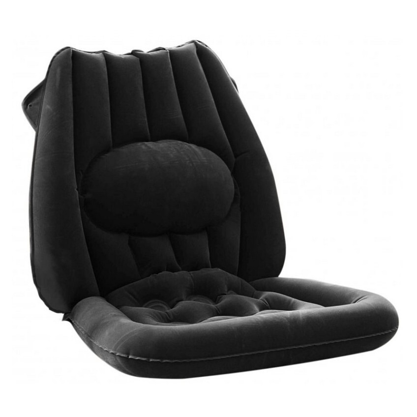 MODOM Nafukovací sedák s bedrovou opierkou antracitový, poškodený obal