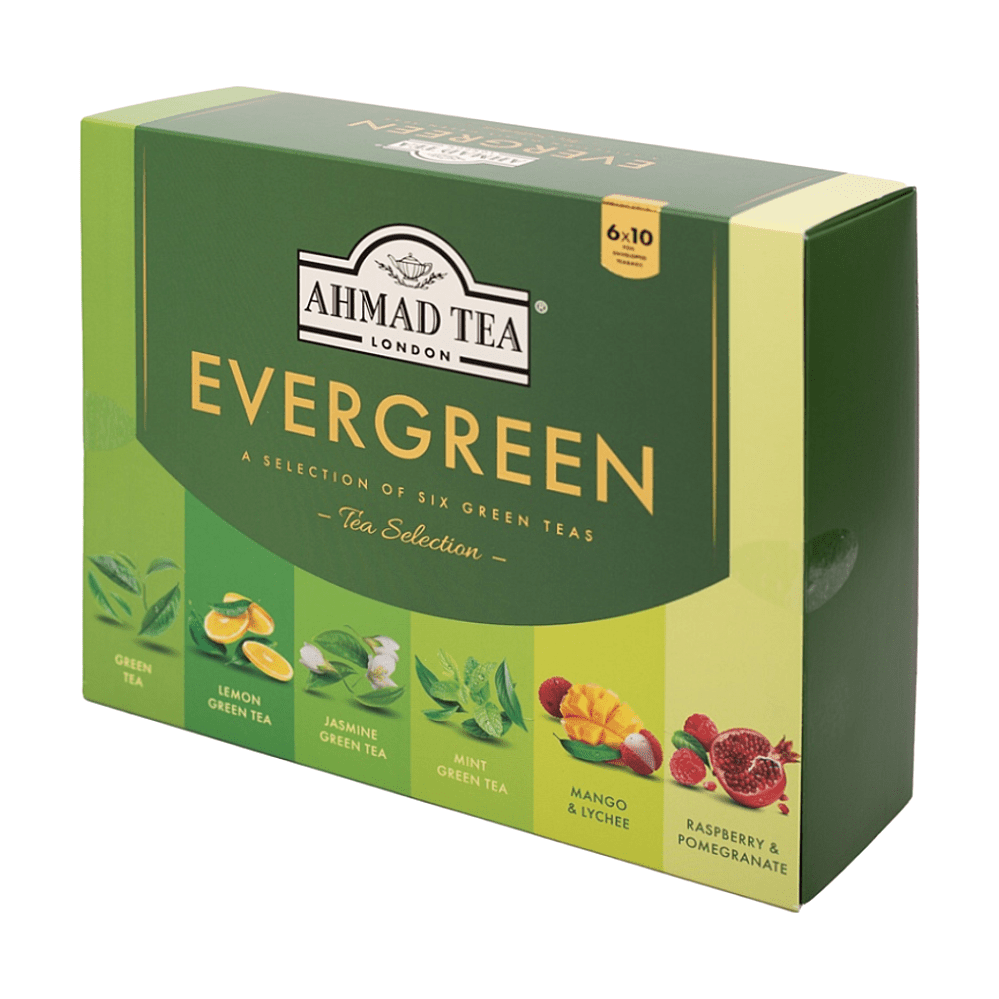 AHMAD TEA Evergreen tea collection zelené čaje 60 sáčkov, poškodený obal