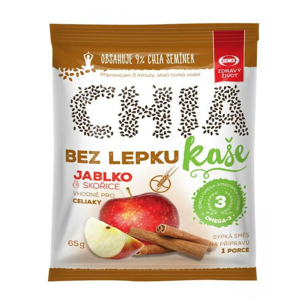 SEMIX Chia kaša bez lepku s jablkami a škoricou 65 g