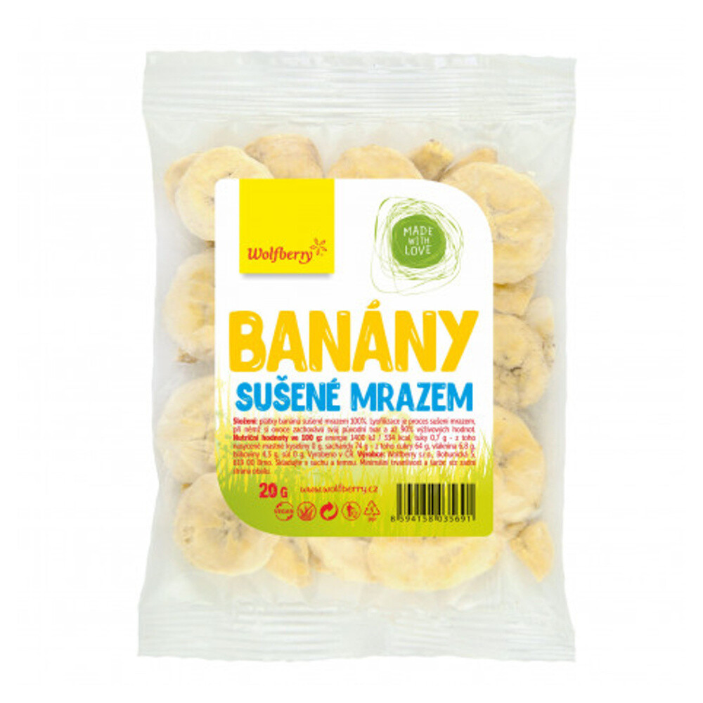 WOLFBERRY Banány sušené mrazom 20 g