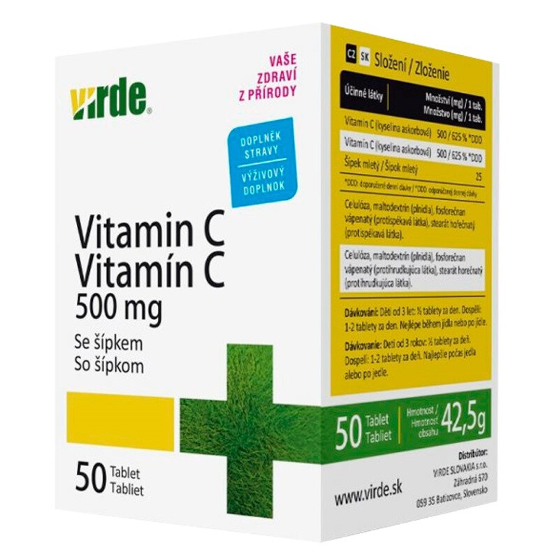 VIRDE Vitamín C 500 mg so šípkami 50 tabliet