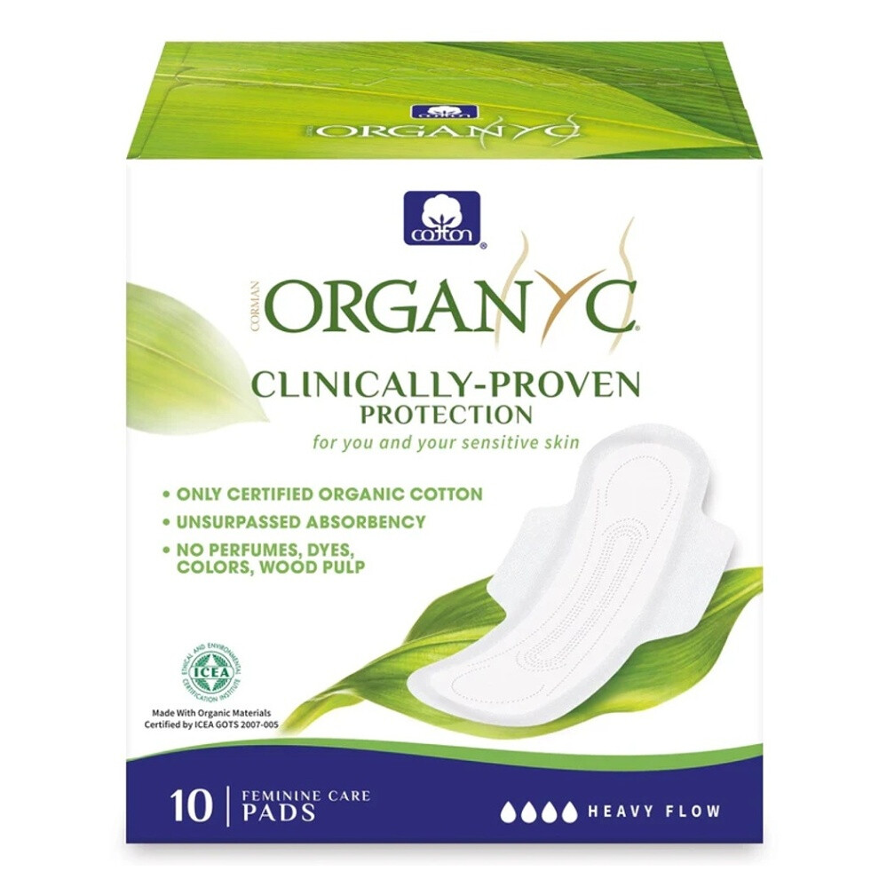 ORGANYC Denné vložky s krídelkami predĺžené Heavy 10 kusov