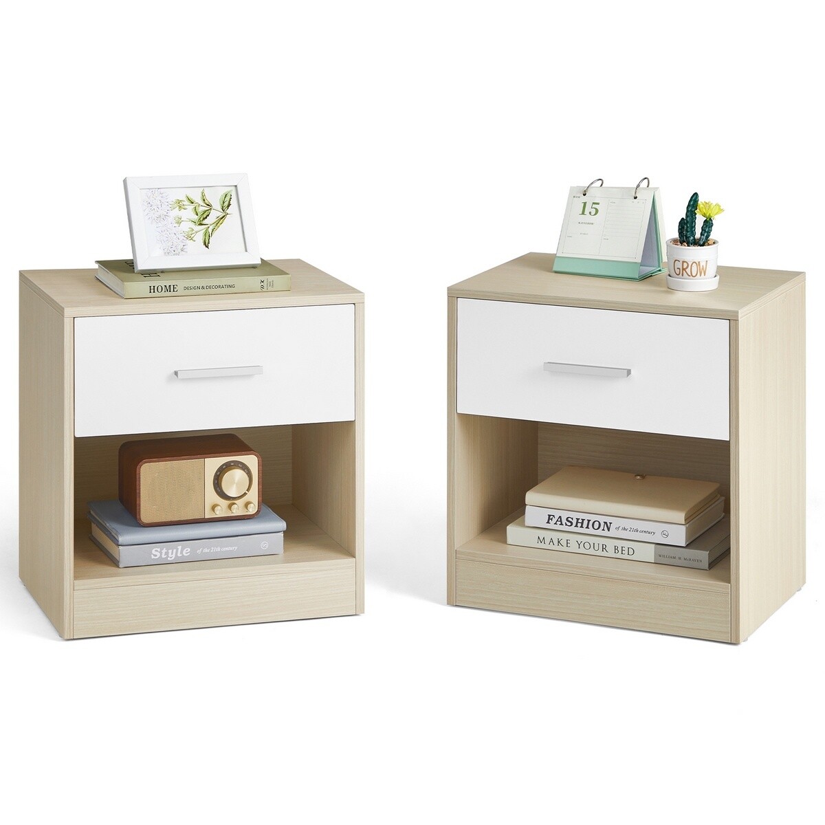 Súprava nočných stolíkov E1081, dub, 2 ks