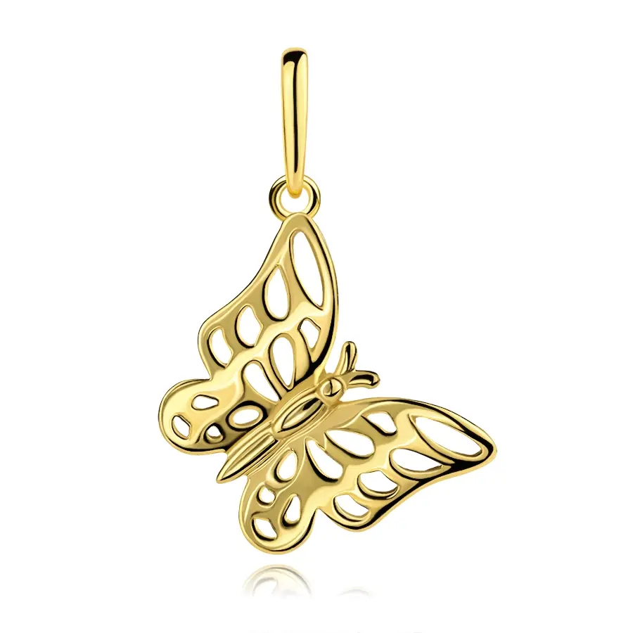 Zlatý prívesok 9K motýľ s vyrezávanými krídlami