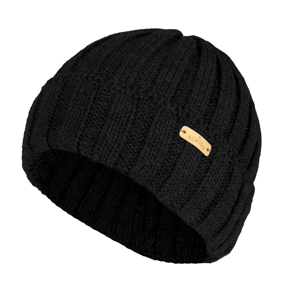 Bontis Pánska pletená čiapka s rebrovaným vzorom - Antracit | uni