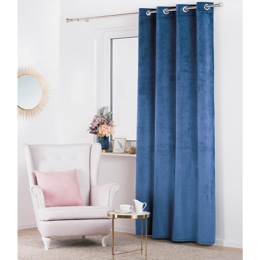 Závesová látka V66/54/t. modrá/280 cm (Tovar na mieru)