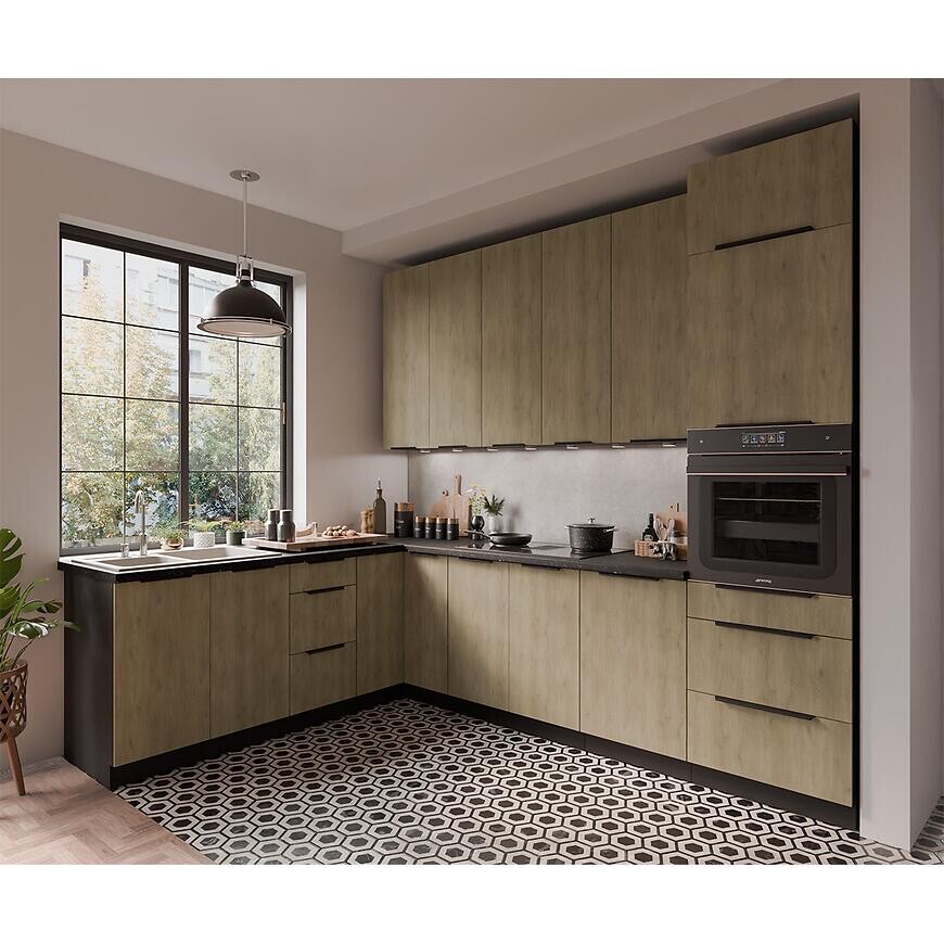 Kuchynská linka Cremona BL 210x290 cm bez kuchynskej dosky