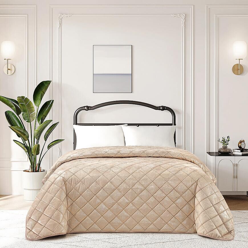 Prikrývka na posteľ Klaudia RQ-198 170x220 cm béžová