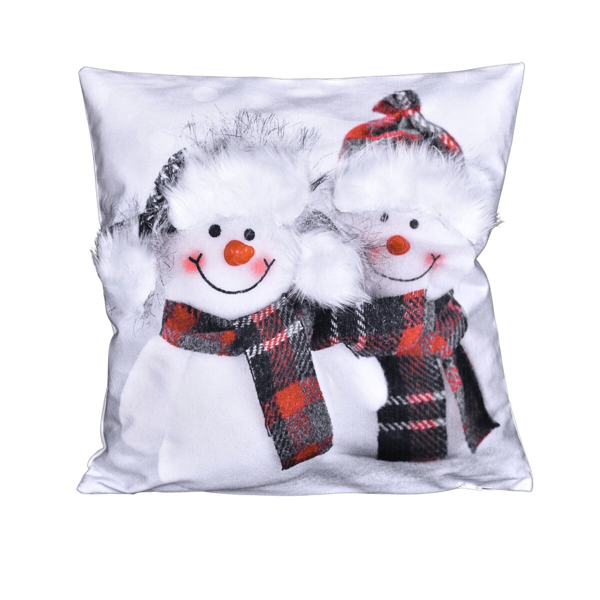 Vianočná 3D návliečka, Snehuliaci kamaráti, 40 x 40 cm