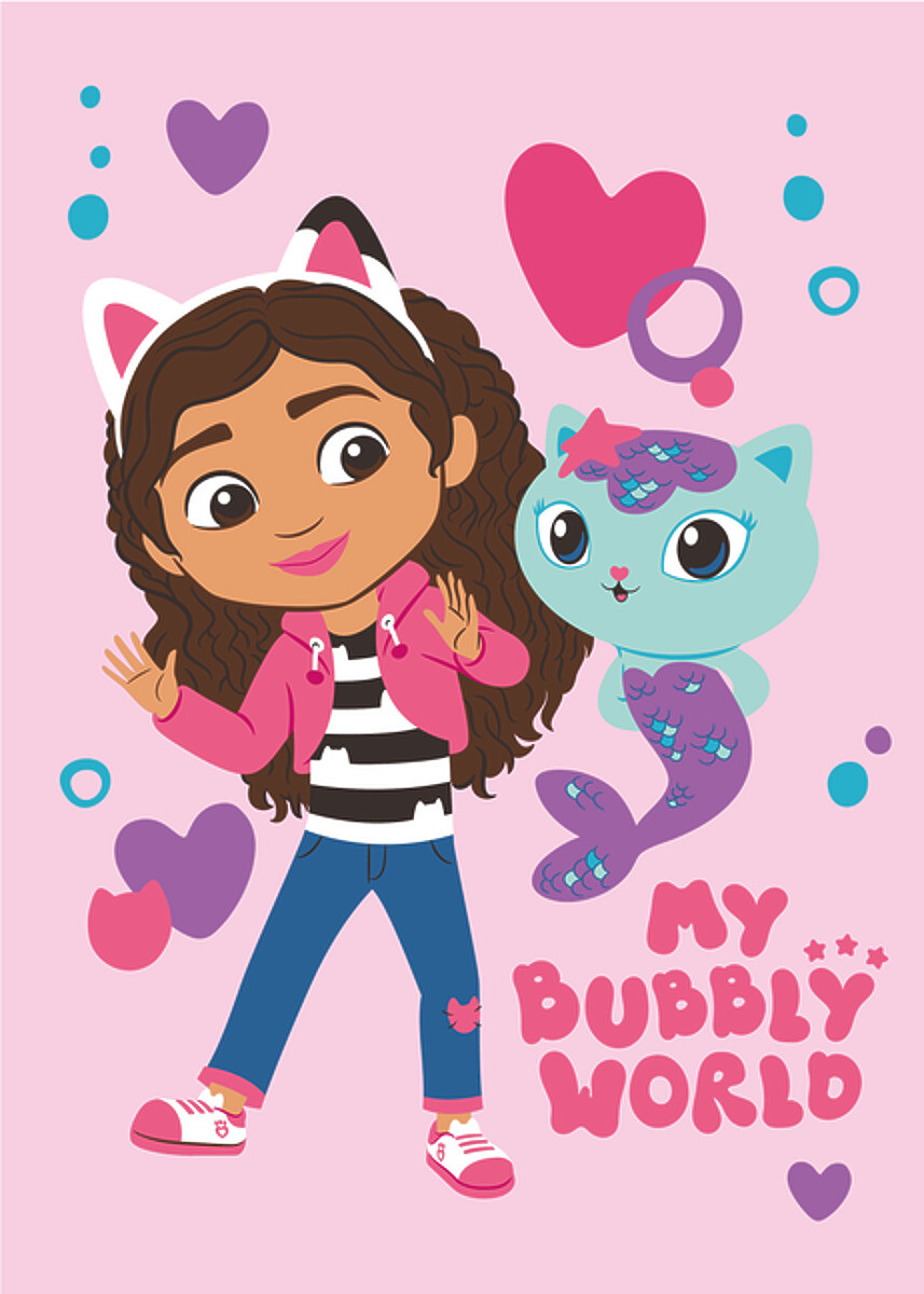 Fleecová deka Gabby's Dollhouse - Gabby a morská mačka