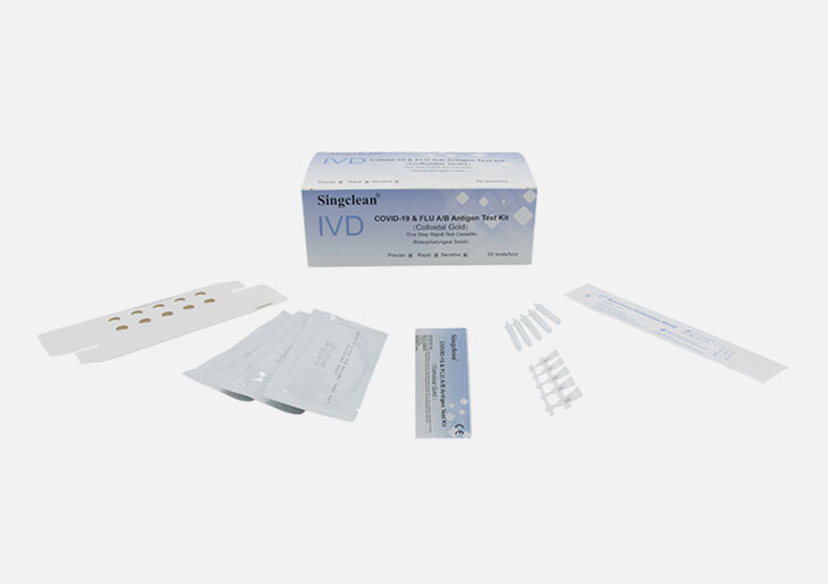 Test na Covid a Chřipku A/B (do nosohltanu pro domácí použití) Značka: Singclean Množstvo III: 1 kusov.EXP.03.2027 antigénové testy