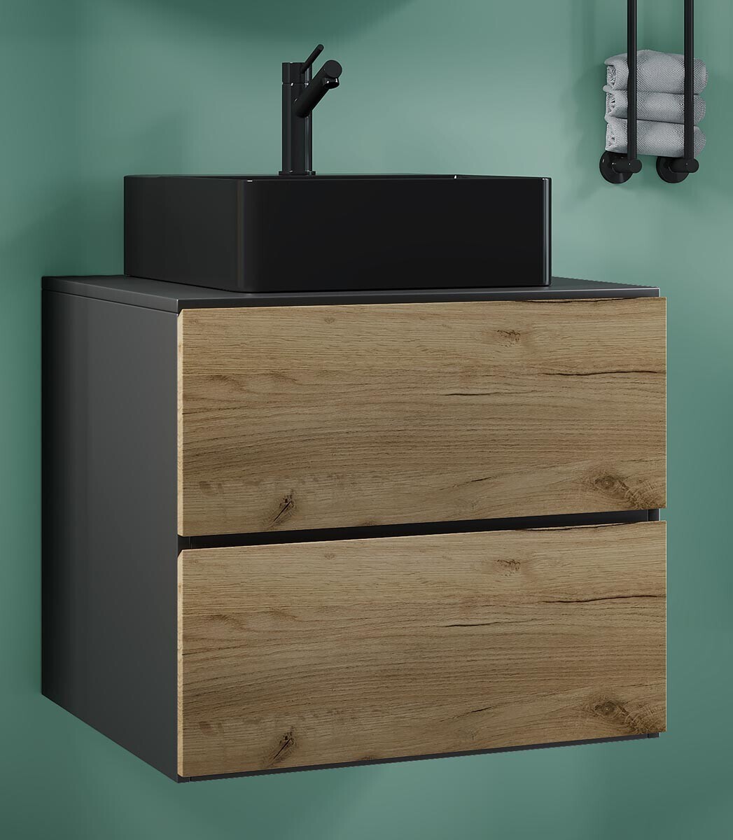 2-dielna umývadlová skrinka Lendas BL S 60 cm, antracitová