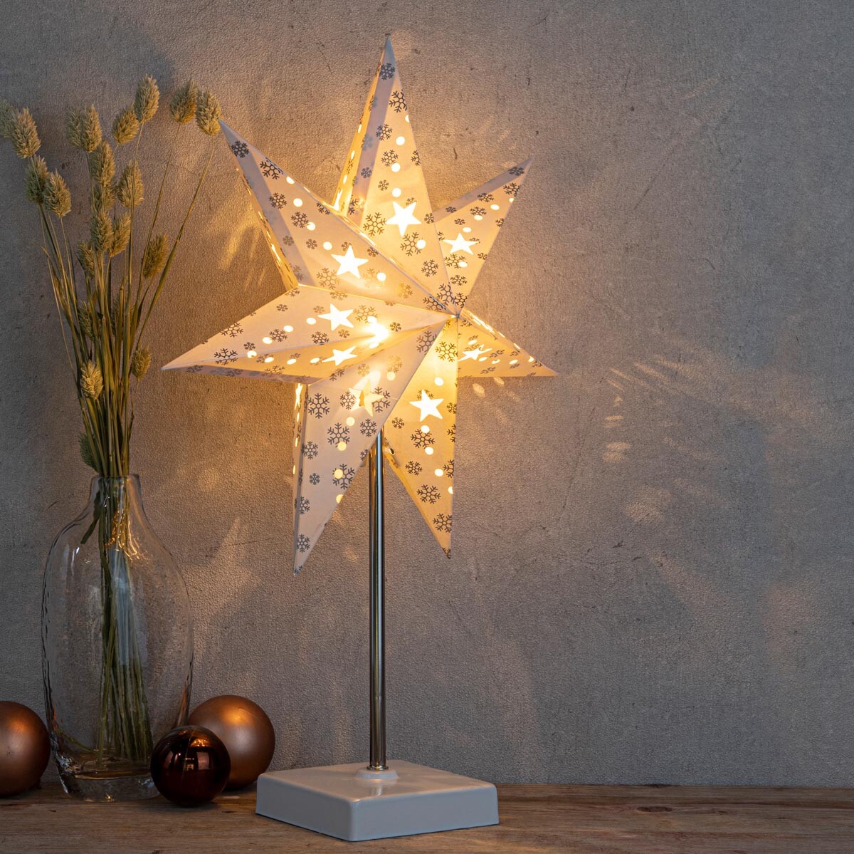 Papierová stolná lampa Hviezda, 35 cm