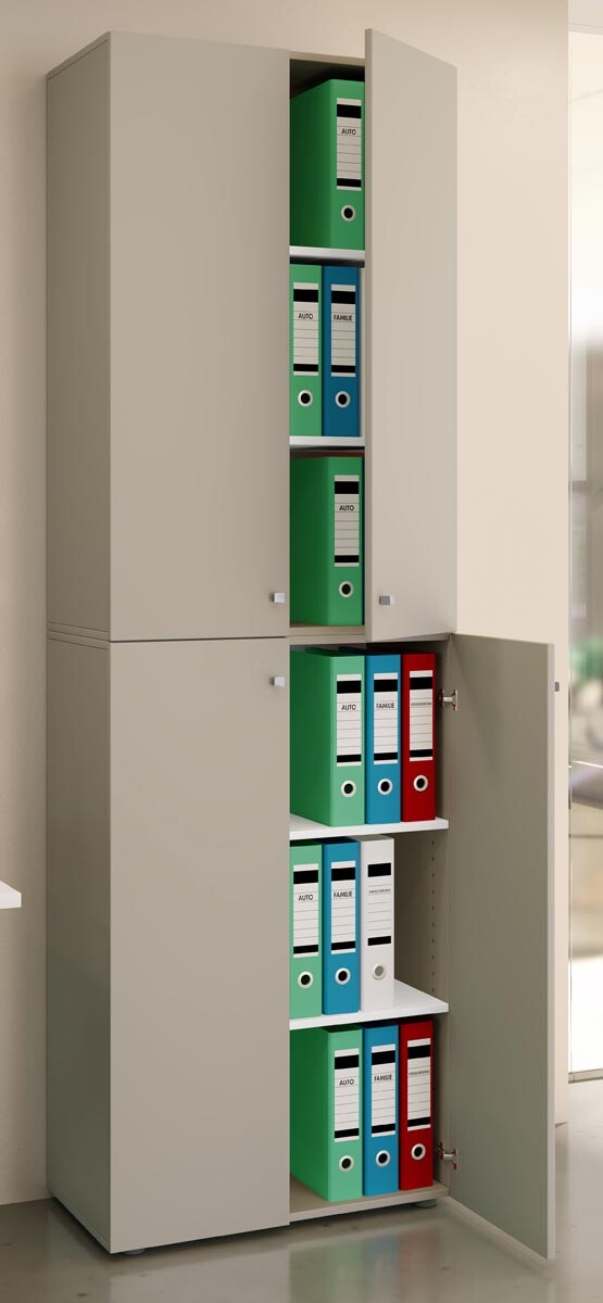 Kancelárska skriňa Lona 2XL s otočnými dverami, sivá