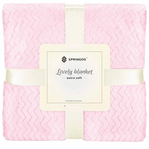 Obojstranná plyšová deka 200x220cm - cik cak - ružová