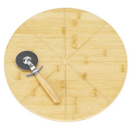 Bambusová sada na pizzu - 30cm doska + koliesko