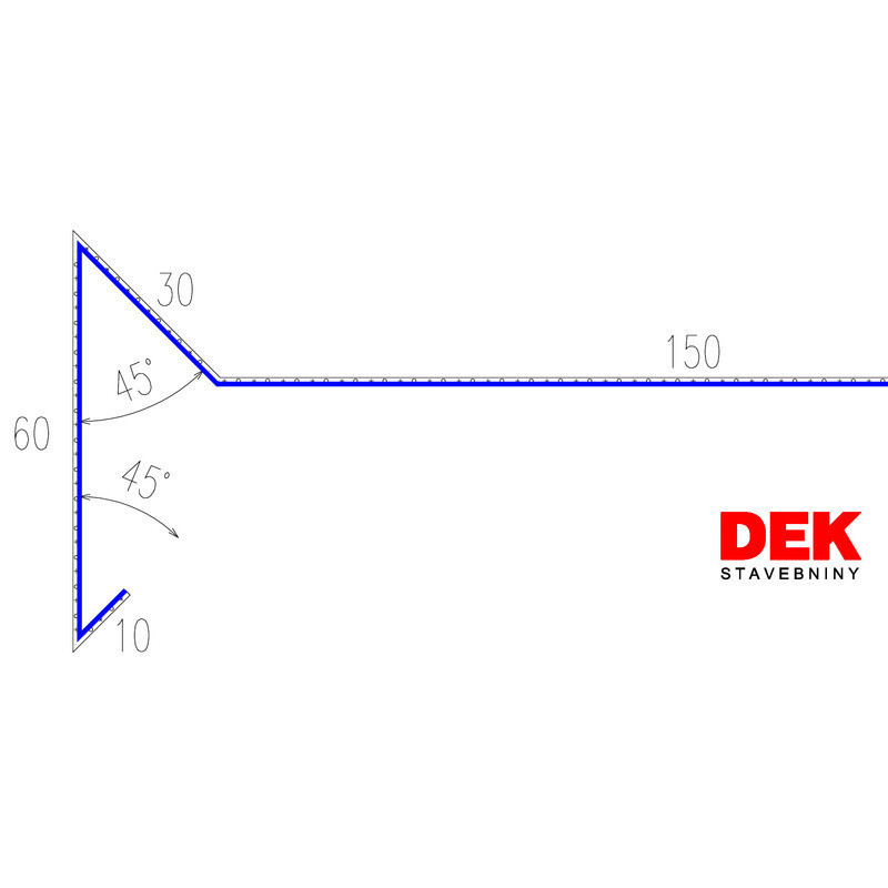 Lišta záveterná VIPLANYL PVC r.š. 250 mm