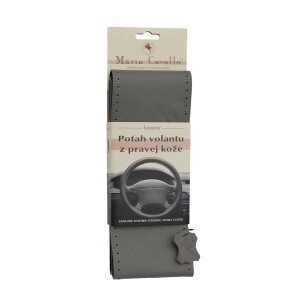 Poťah na volant - kožený sivý Mária Cavallo A 36,5-39cm