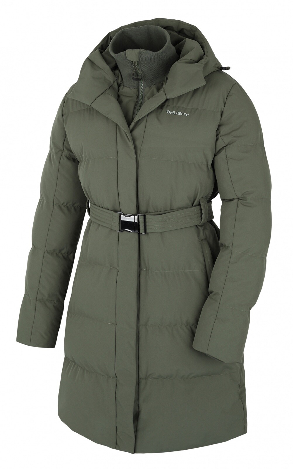 Husky Dámsky hardshellový plnený kabát Nerine L khaki Veľkosť: XL