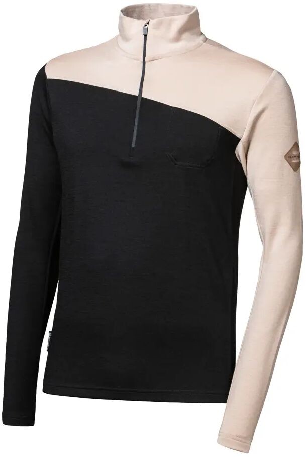 SENSOR MERINO EXTREME UP pánska mikina dl.rukáv zips čierna/almond beige Veľkosť: S