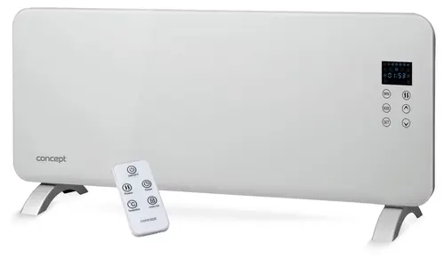CONCEPT KS4000 Konvektor sklenený s montážou na stenu a diaľkovým ovládaním biely