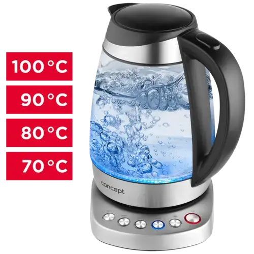 CONCEPT RK4130 Rýchlovarná kanvica sklenená 1,7 l s nastavením teplôt