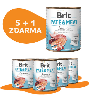 5 + 1 ZDARMA Brit Paté & Meat Salmon 800g