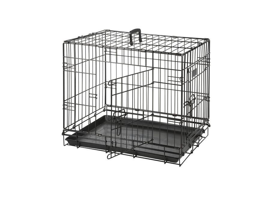 Drátěná klec černá dva vchody 63x43x49cm