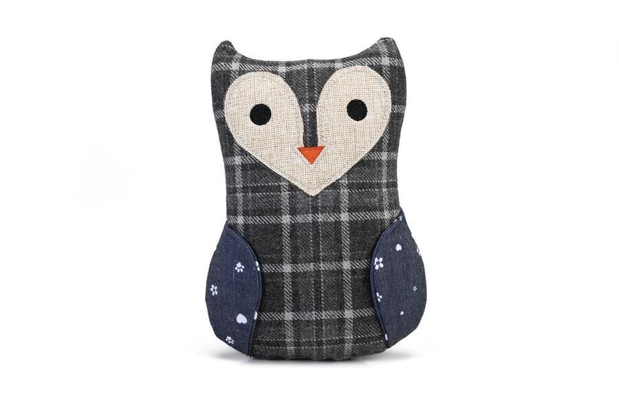 Designed by Lotte Hračka sovička ULLY pro psy látková šedá 25,5cm