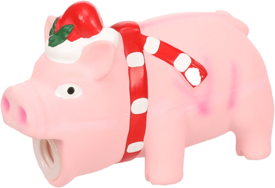 Flamingo Ishaan Vánoční hračka pro psy růžové prasátko 14cm