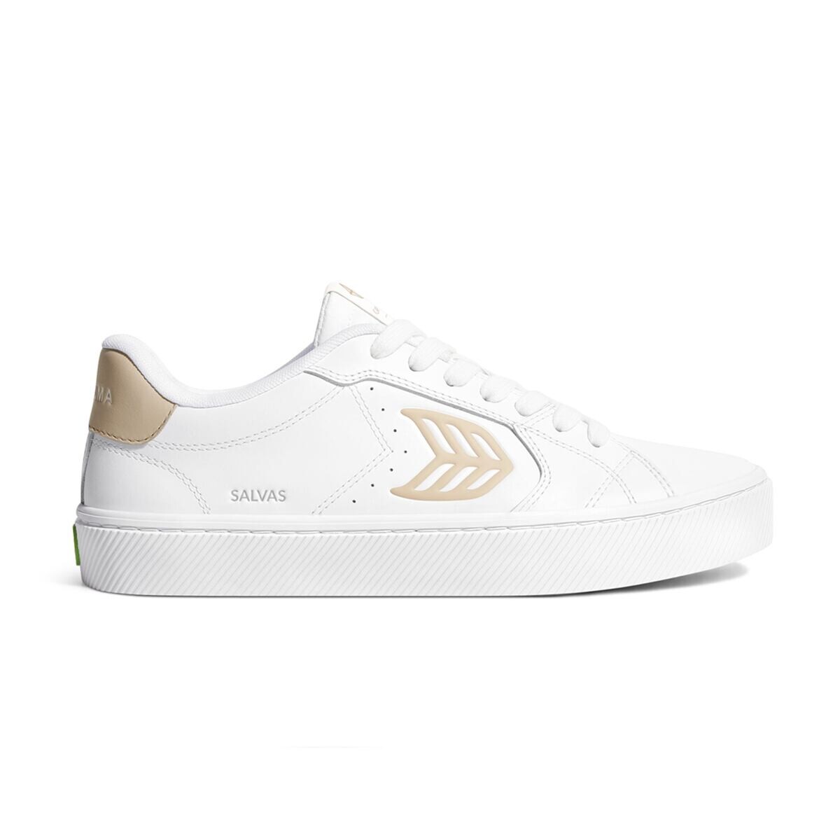 Dámské volnočasové boty Cariuma SALVAS White Leather Shifting Sand Logo Sneaker