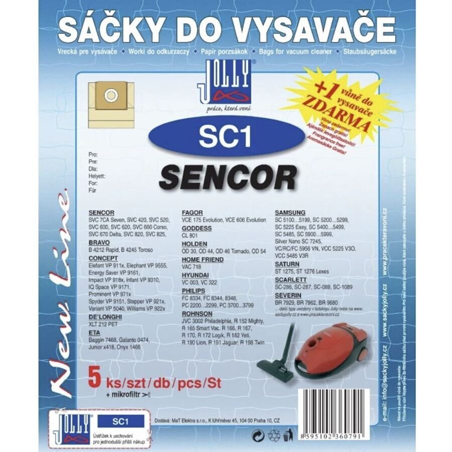 Jolly papierové vrecká do vysávača ETA 960068000, SC1 5 ks