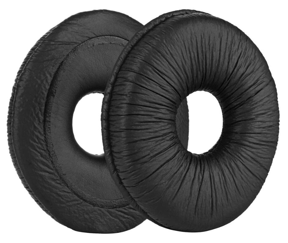 Náhradné náušníky pre slúchadlá Panasonic Technics RP-DJ1200, RP-DJ1205, RP-DJ1210 - Čierne, kožené