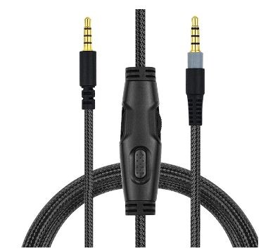 Audio kábel pre slúchadlá Kingston HyperX Cloud Alpha a HyperX Cloud Mix s ovládacím panelom - Čierny, nylonový