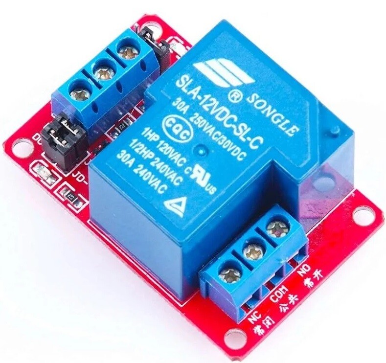 Silové relé 5V 30A – modul Songle SLA-05VDC-SL-C, jednokanálové