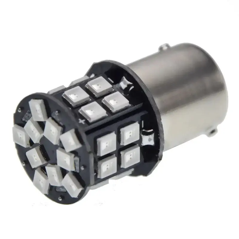 BAY15D, 30 SMD 5050 LED, 6V - Červená, obrátená polarita