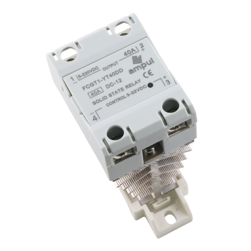 Bezkontaktné relé SSR DD s chladením, DC-DC, 3-32VDC/5-220VDC, 25 A