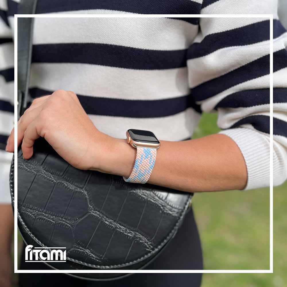 Marvelli - Pletený navliekací remienok pre Apple Watch - Diamond Pink Veľkosť: 38/40/41/42mm, Obvod: S (menší až stredný obvod zápästia), Farba:…