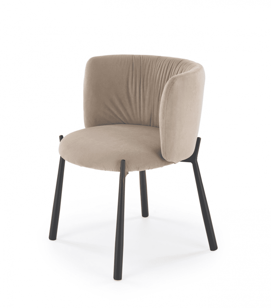 Jedálenská stolička LEMTA — kov, látka, béžová