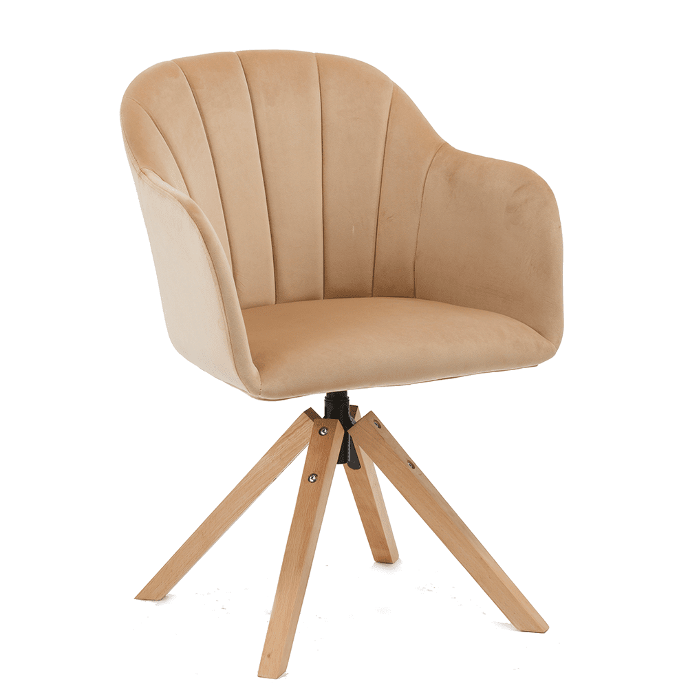 Otočné jedálenské kresielko DALIO – látka, masív, viac farieb béžová / buk