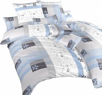 Dadka satén Flér, sivomodrá 140 × 200, 70 × 90 cm