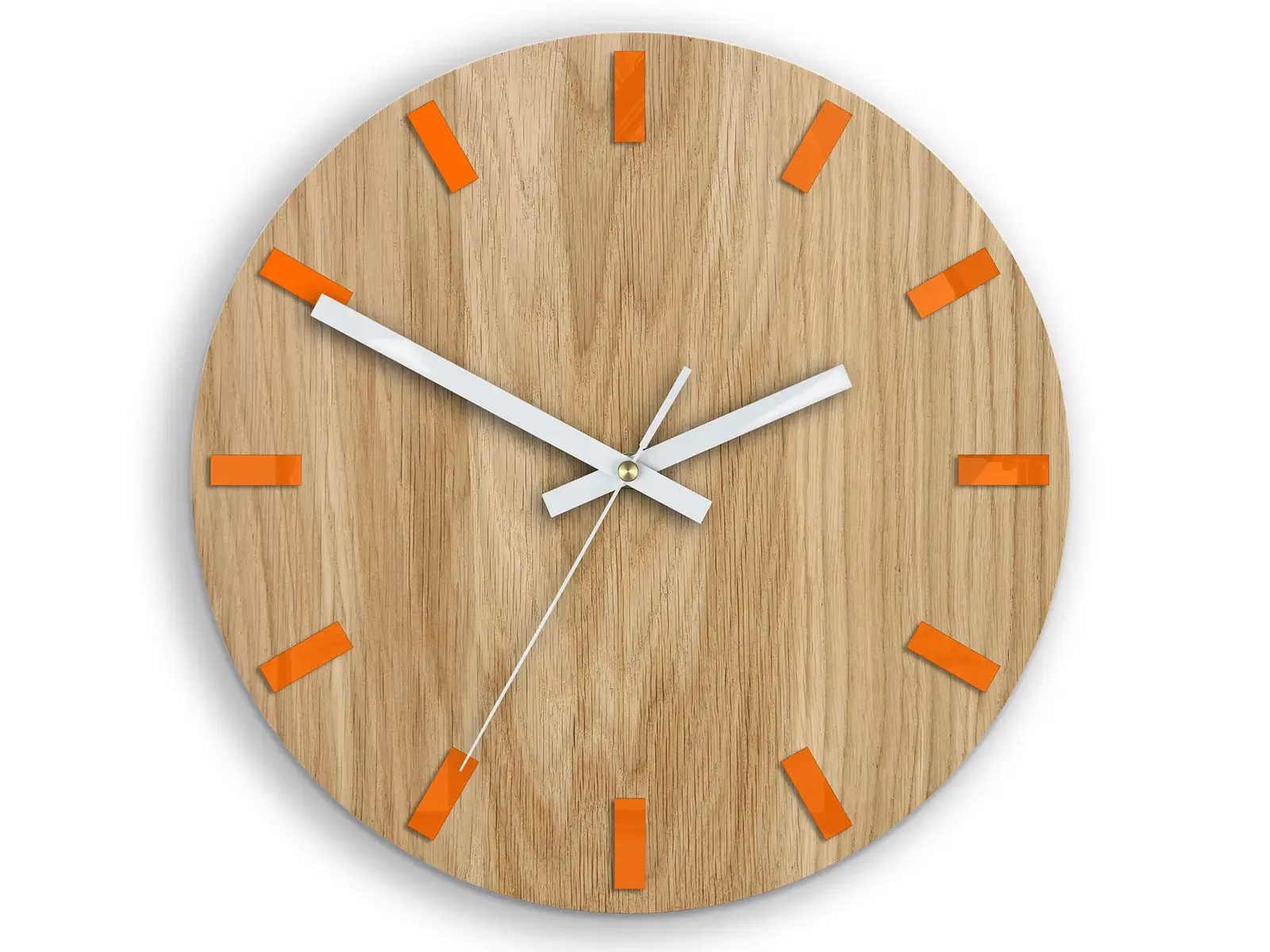 Dřevěné nástěnné hodiny Simple 33 cm dub přírodní/oranžové