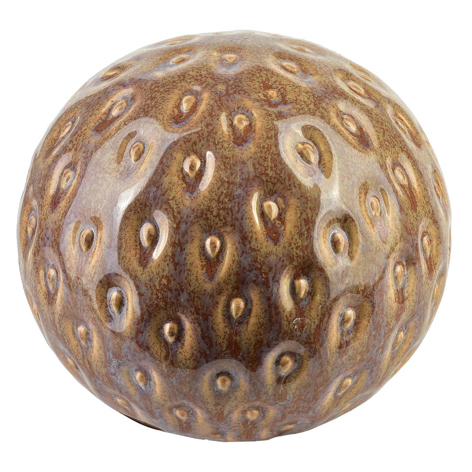 Keramická dekorativní koule Saggio Strawberry 12 cm hnědá