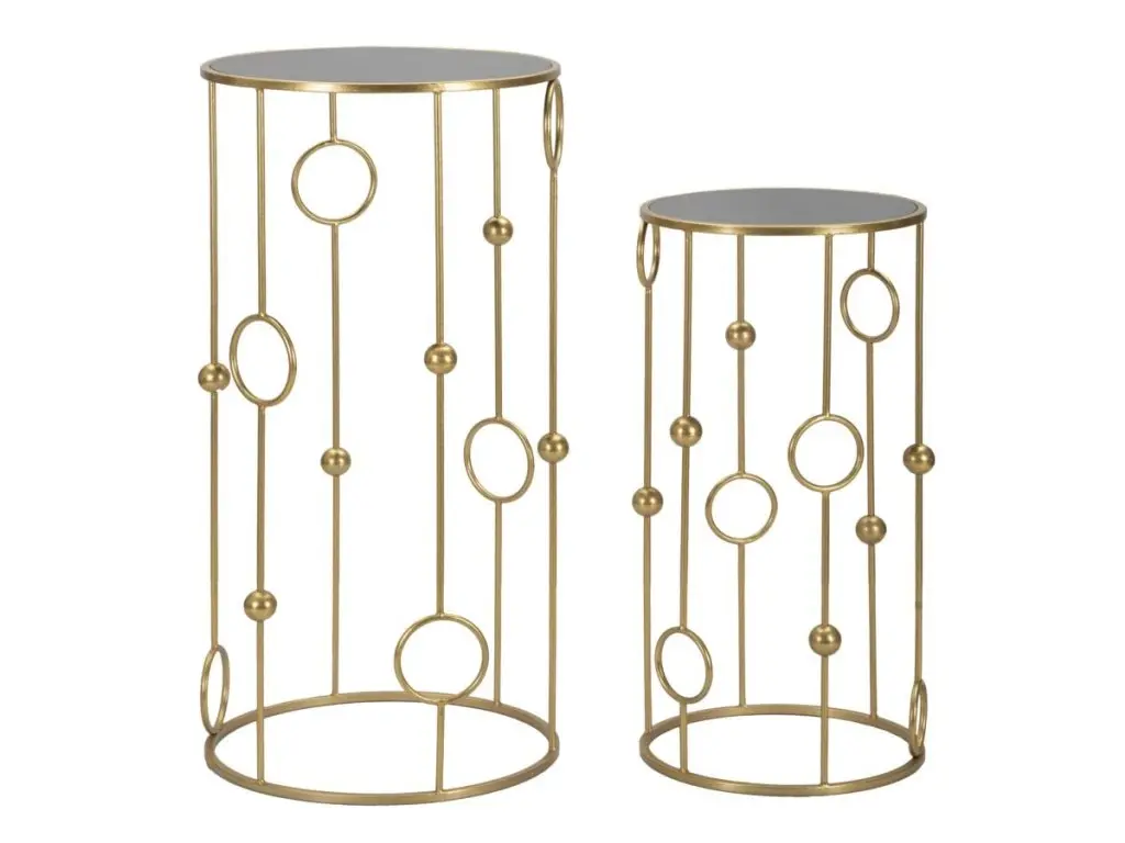 Sada 2 ks odkládacích stolků Cage zlatá